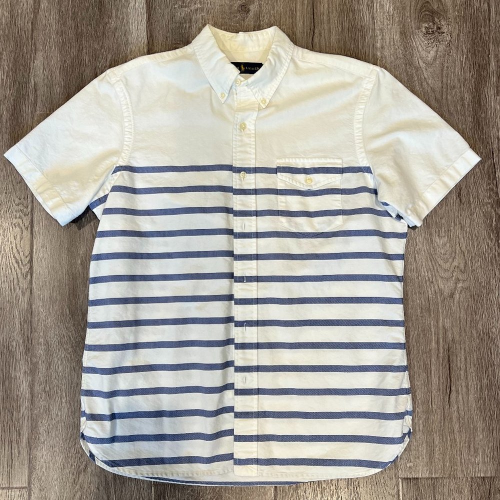 Polo Ralph Lauren - White Nautical Striped Short-Sleeve Button Down